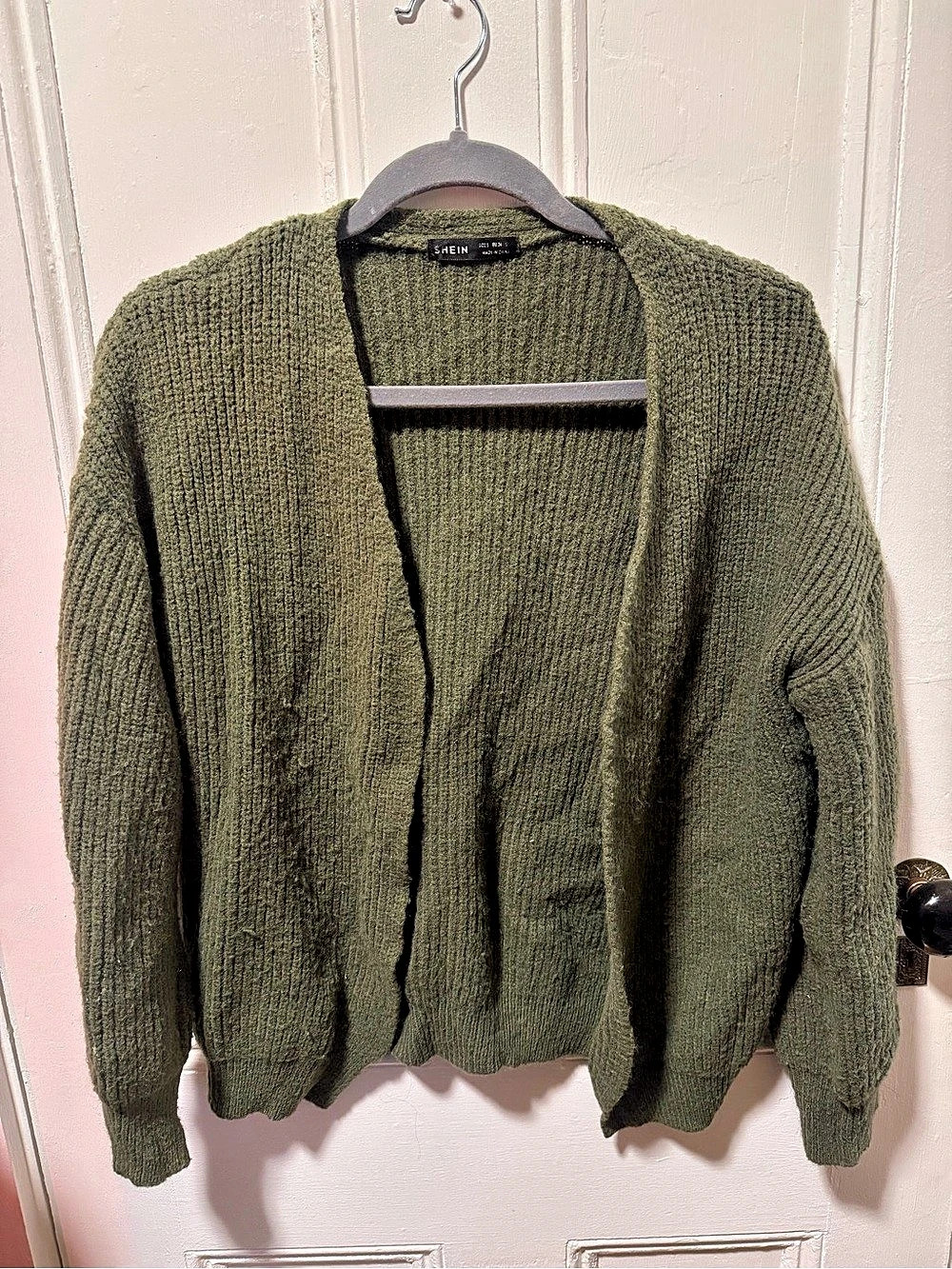 SHEIN Olive Green Cardigan Size Large Like New
